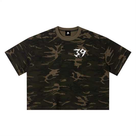 By His Stripes Camo Box Tee