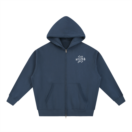 Exalted Oversized Box Zip-Up Hoodie