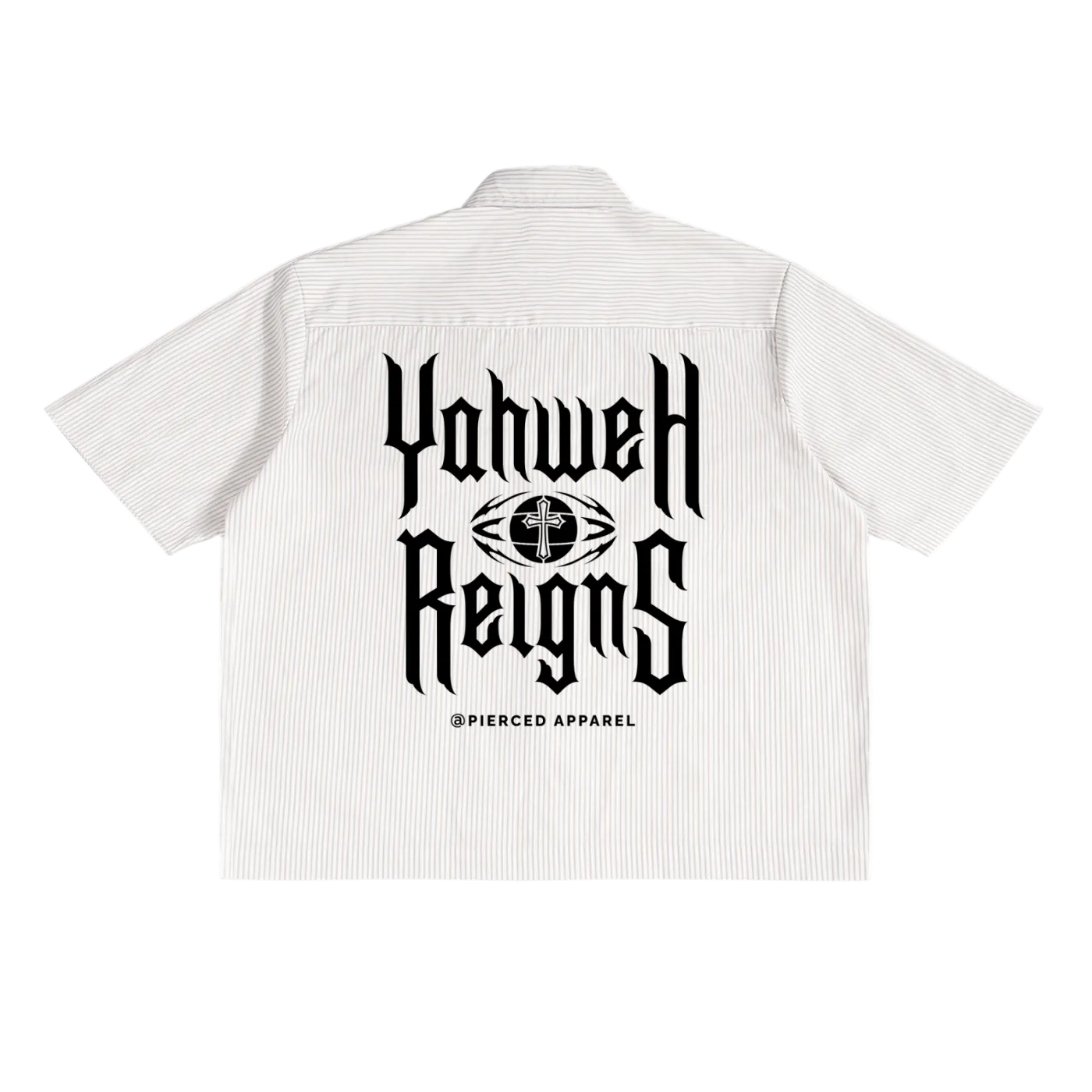 Yahweh Reigns Oversized Stripe Box Button-up