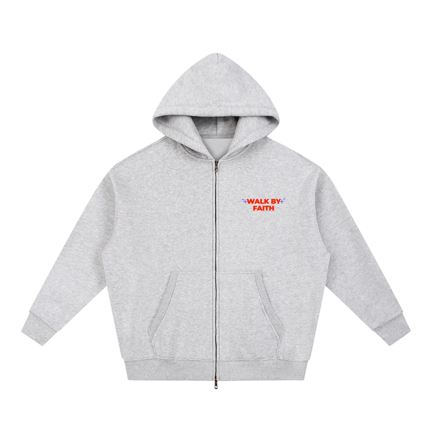 Walk By faith Oversized Box Zip-Up Hoodie