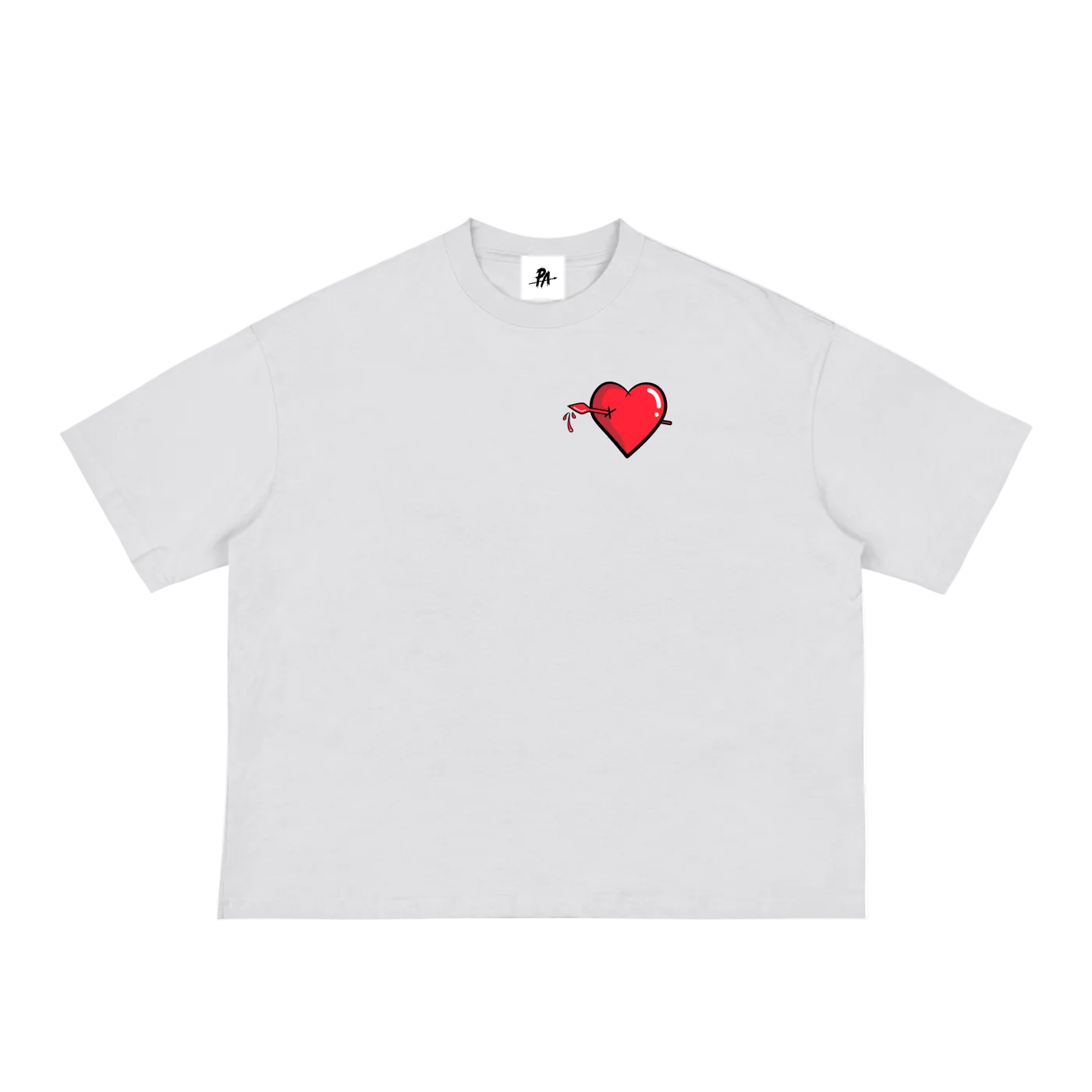 Pierced Heart Loose Boxy Tee