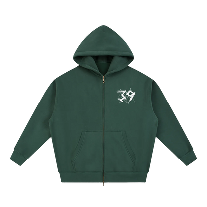 By His Stripes Oversized Box Zip-up Hoodie