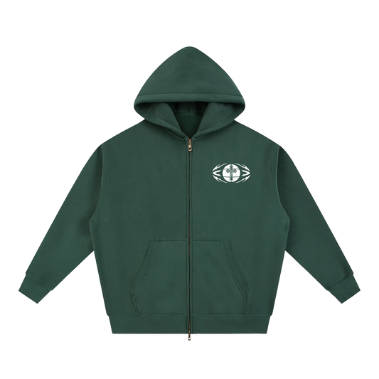 Yahweh Reigns Oversized Box Zip-up Hoodie