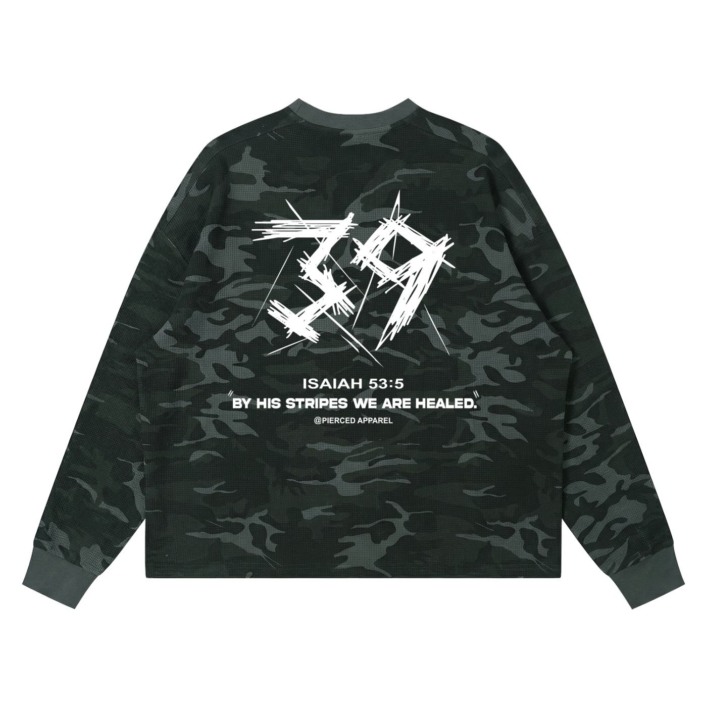 By His Stripes Box waffle Long Sleeve