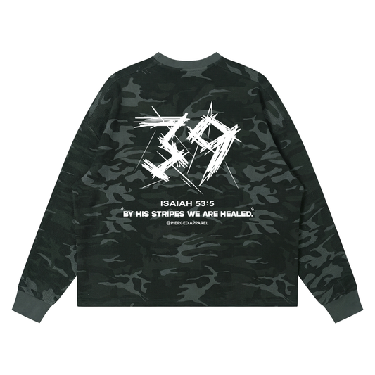By His Stripes Box waffle Long Sleeve