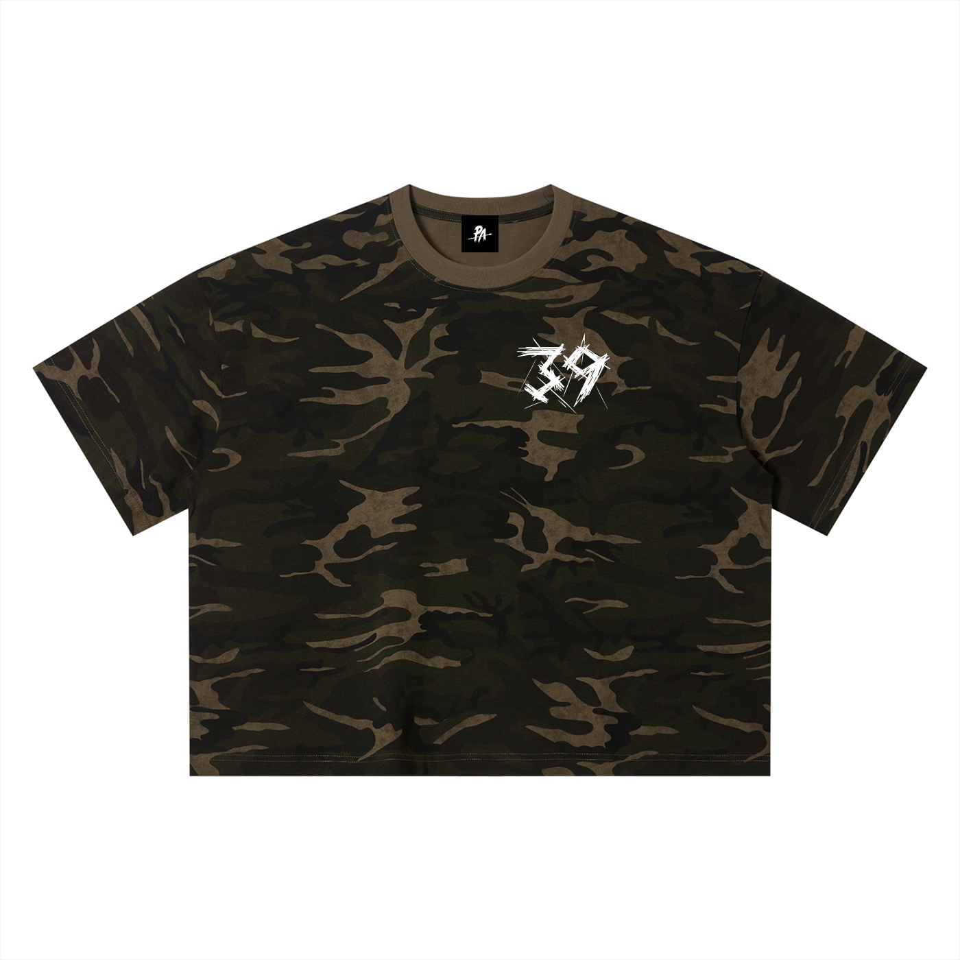 By His Stripes Camo Box Tee