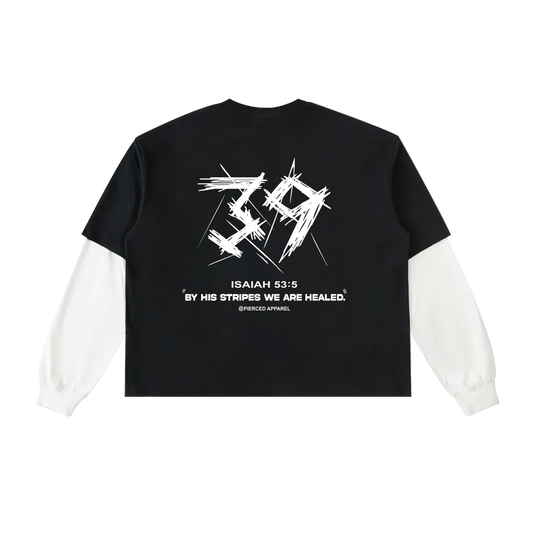 By His Stripes Layered Long Sleeve