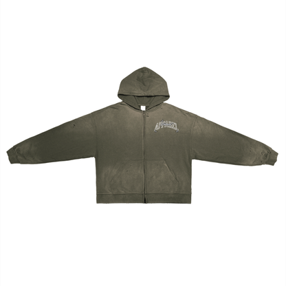 Retro PA Frayed Zip Hoodie