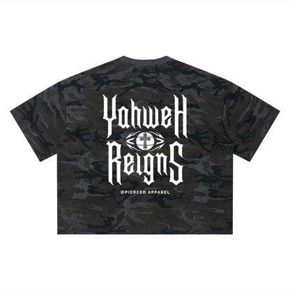 Yahweh Reigns Camo Box Tee