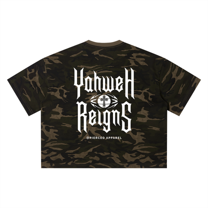 Yahweh Reigns Camo Box Tee