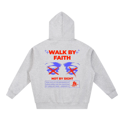 Walk By faith Oversized Box Zip-Up Hoodie
