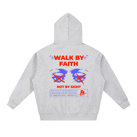 Walk By faith Oversized Box Zip-Up Hoodie