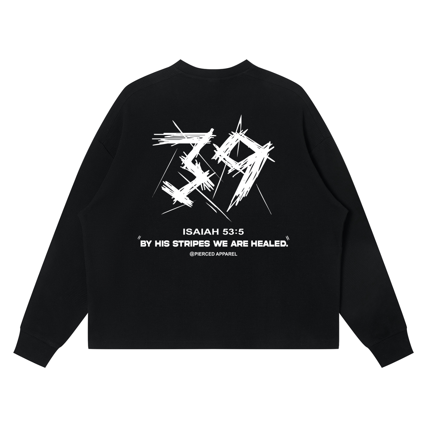 By His Stripes Box waffle Long Sleeve
