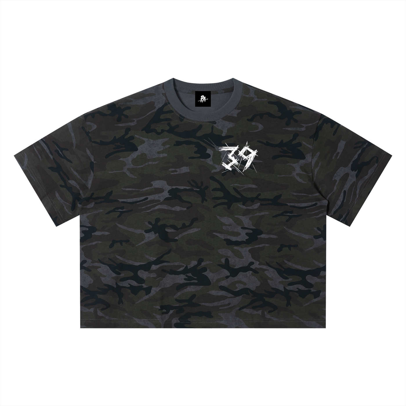 By His Stripes Camo Box Tee