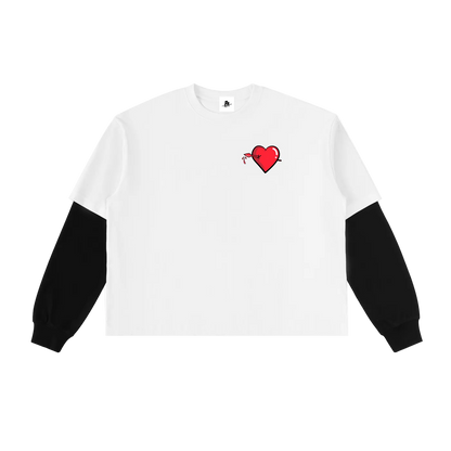 Pierced Heart Layered Long Sleeve