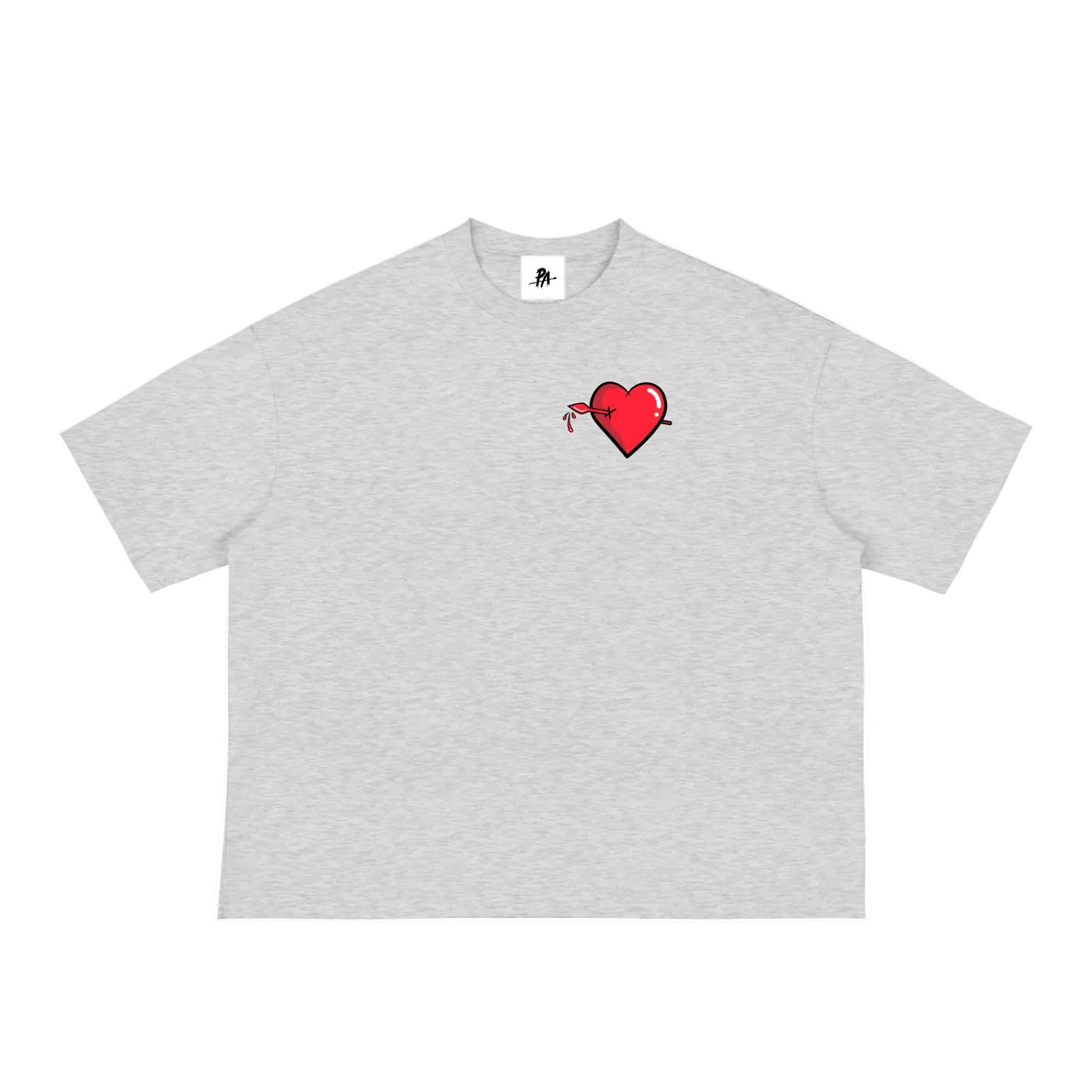 Pierced Heart Loose Boxy Tee