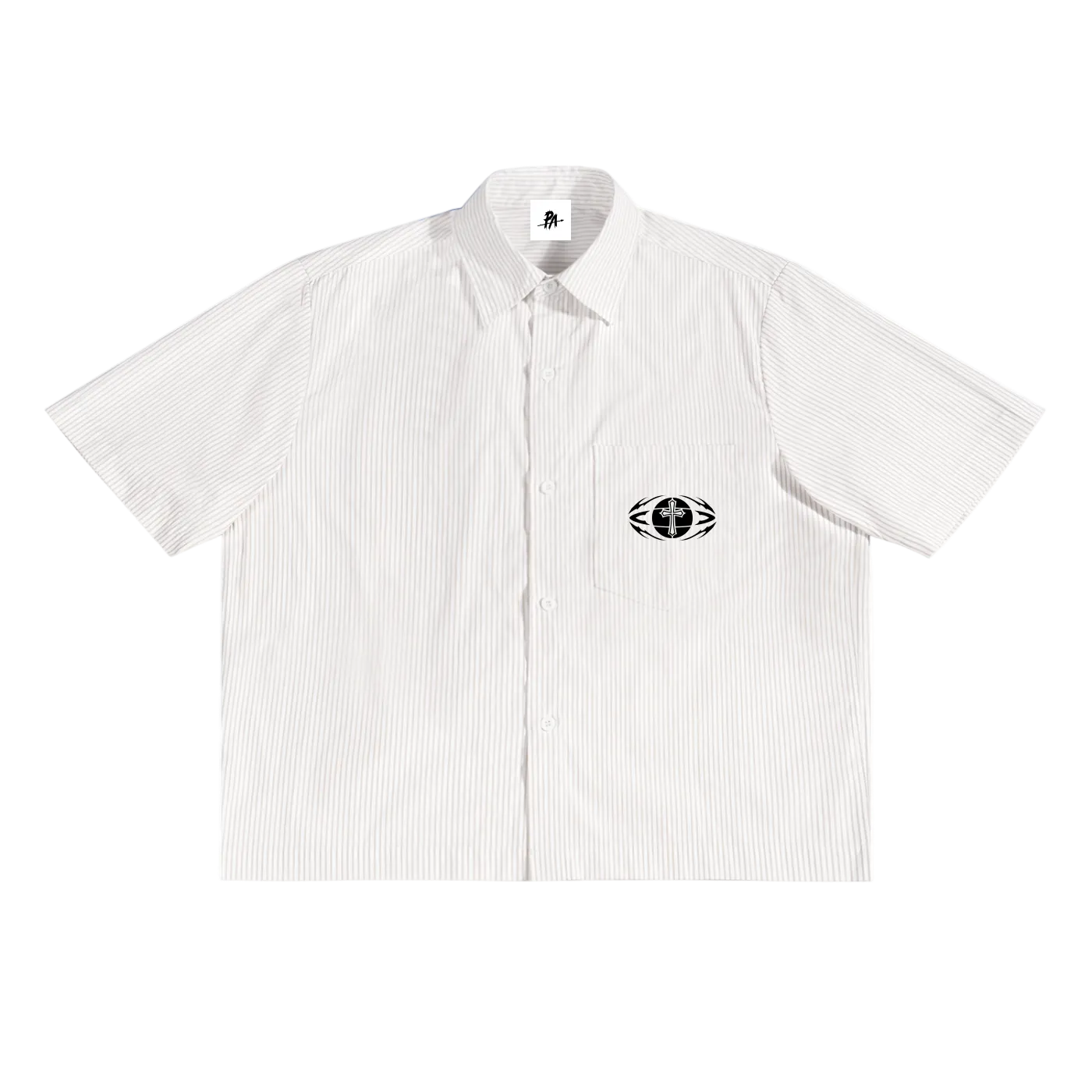 Yahweh Reigns Oversized Stripe Box Button-up