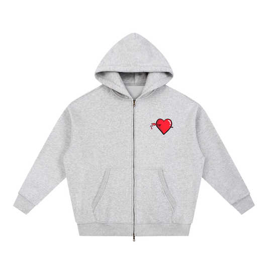 Oversized Box Zip-Up Hoodie
