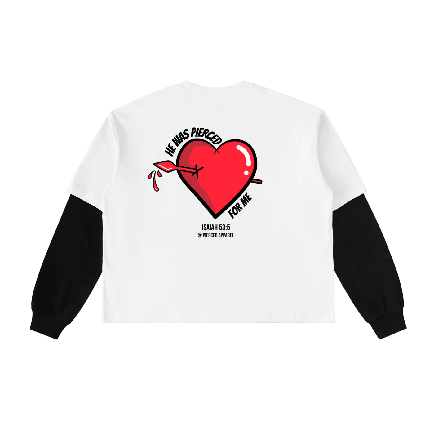 Pierced Heart Layered Long Sleeve