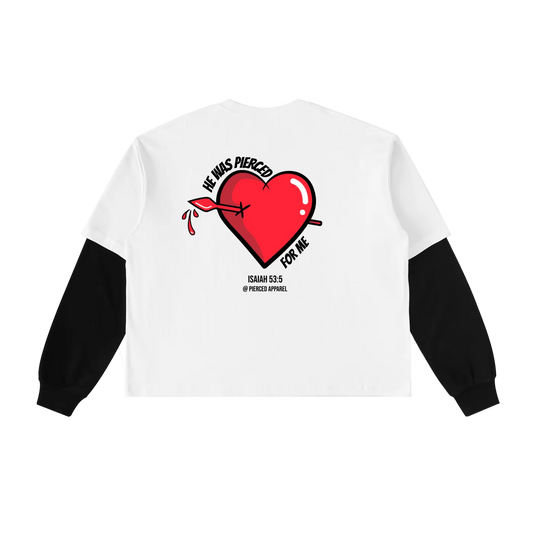 Pierced Heart Layered Long Sleeve