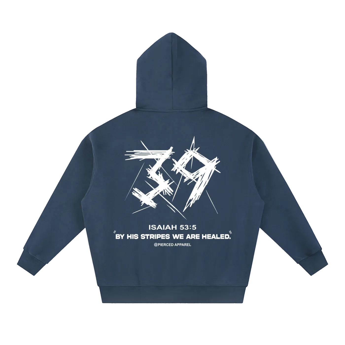 By His Stripes Oversized Box Zip-up Hoodie