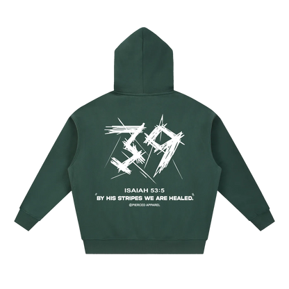 By His Stripes Oversized Box Zip-up Hoodie