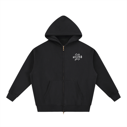 Exalted Oversized Box Zip-Up Hoodie