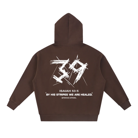 By His Stripes Oversized Box Zip-up Hoodie