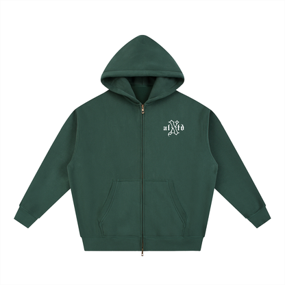 Exalted Oversized Box Zip-Up Hoodie