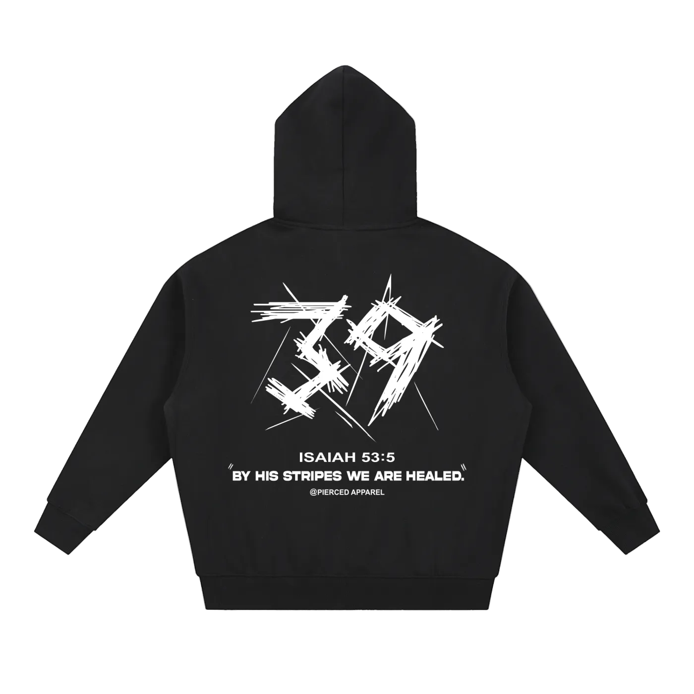 By His Stripes Oversized Box Zip-up Hoodie