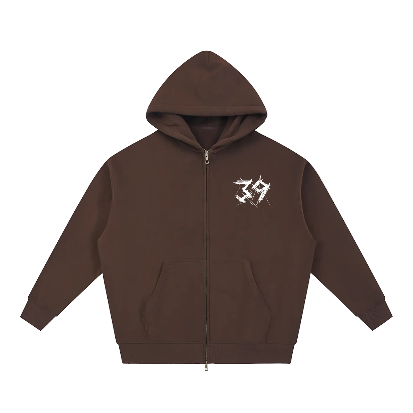 By His Stripes Oversized Box Zip-up Hoodie