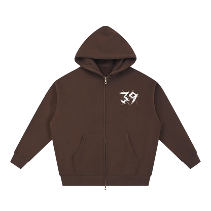 By His Stripes Oversized Box Zip-up Hoodie